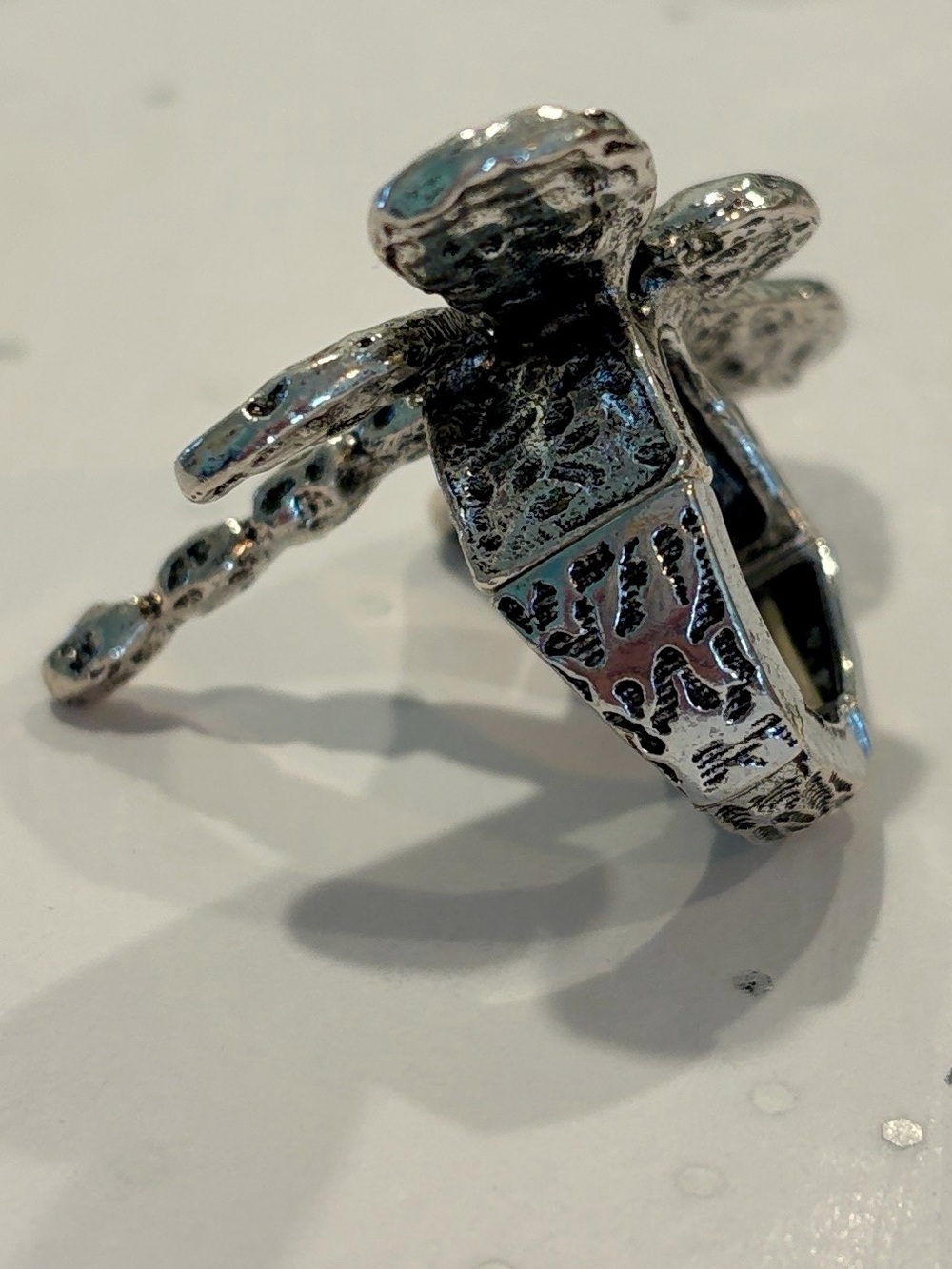 Silver Dragonfly Statement Ring - Picture 5 of 5